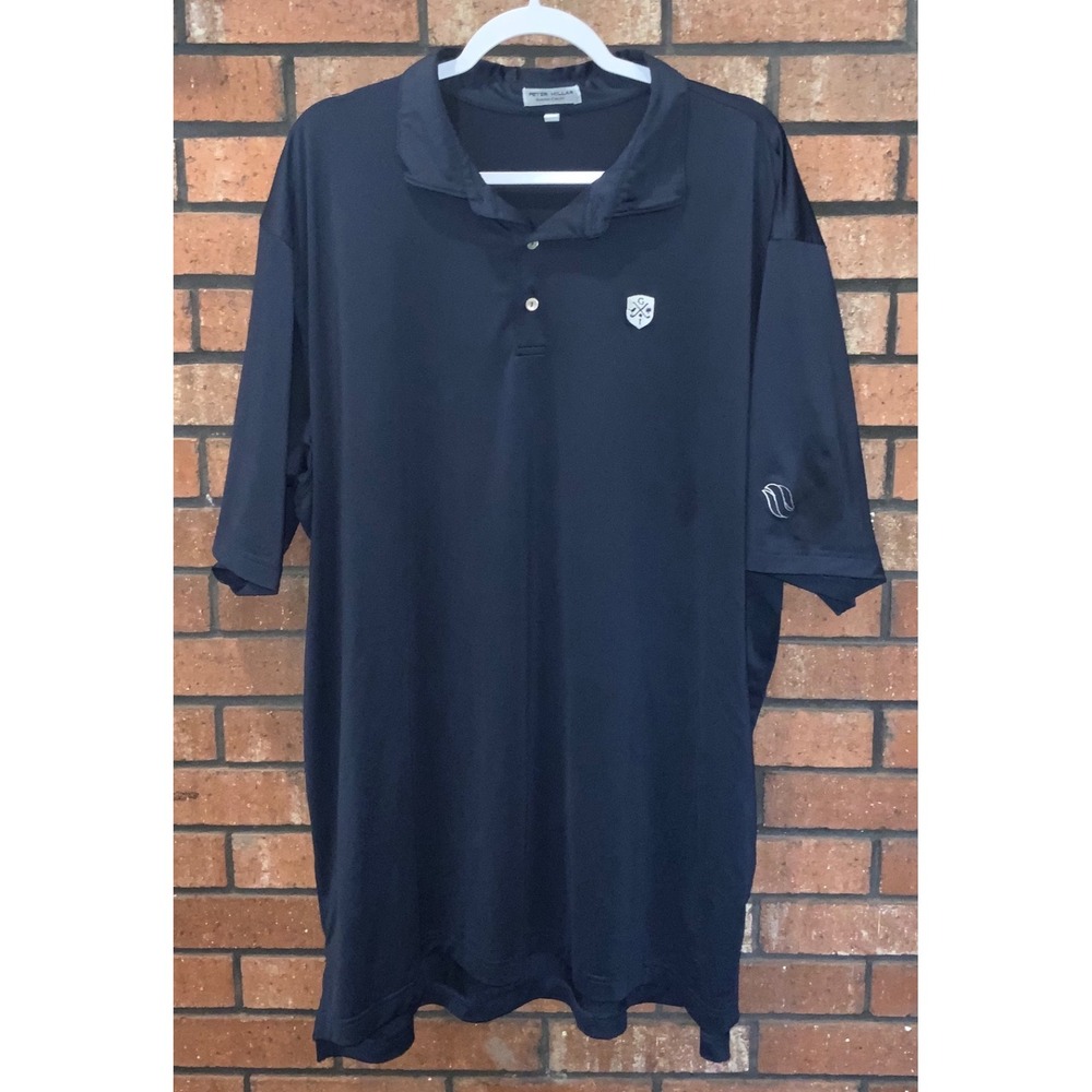 Peter Millar Summer Comfort Mens Navy Blue Golf Polo Shirt Short Sleeve Logo 3XL